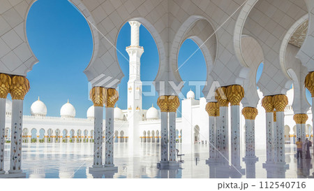 Sheikh Zayed Grand Mosque timelapse in Abu Dhabi, the capital city of United Arab Emirates Sheikh Zayed Grand Mosque timelapse in Abu Dhabi, the capital city of United Arab Emirates 112540716