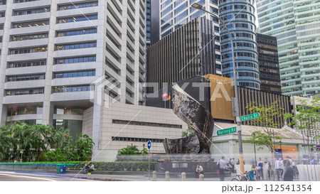 Singapore Raffles Place in the Central Business District Singapore timelapse hyperlapse, Singapore 112541354