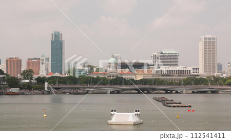 Singapore Merlion Park and Victoria Concert Hall with esplanade bridge timelapse Singapore Merlion Park and Victoria Concert Hall with esplanade bridge timelapse 112541411