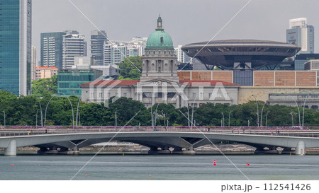 National Art Gallery timelapse with esplanade bridge. Formerly the Supreme Court Building and City Hall. National Art Gallery timelapse with esplanade bridge. Formerly the Supreme Court Building and City Hall. 112541426