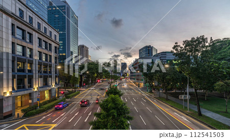 Old Hill Street Police Station historic building in Singapore day to night timelapse. Old Hill Street Police Station historic building in Singapore day to night timelapse. 112541503
