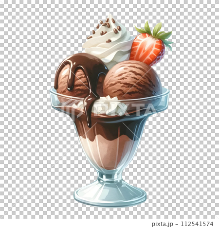 Chocolate ice cream sandae Chocolate ice cream sandae 112541574