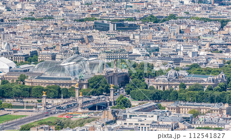 Top view of Paris skyline from observation deck of Montparnasse tower timelapse. Paris, France Top view of Paris skyline from observation deck of Montparnasse tower timelapse. Paris, France 112541827