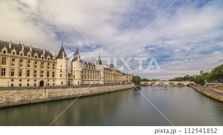 Castle Conciergerie timelapse hyperlapse - former royal palace and prison. Paris, France. 112541852