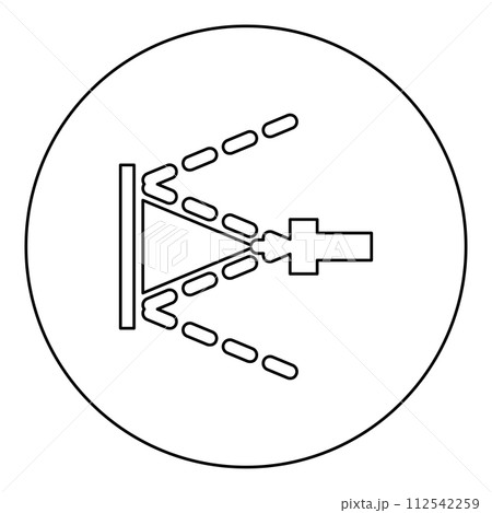 Washing the surface under high pressure use water deck cleaning icon in circle round black color vector illustration image outline contour line thin style 112542259