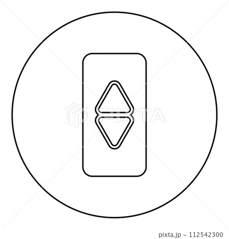 lift button elevator panel up and down each floor with arrow choice icon in circle round black color vector illustration image outline contour line thin style 112542300
