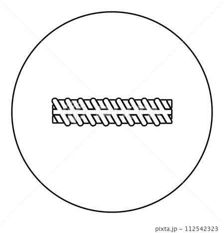 Rebar reinforcement icon in circle round black color vector illustration image outline contour line thin style Rebar reinforcement icon in circle round black color vector illustration image outline contour line thin style 112542323