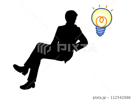 人物　アイデアビジネスマン　シルエット 112542886