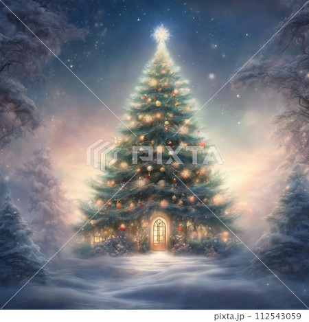 幻想的なクリスマスツリー 幻想的なクリスマスツリー 112543059