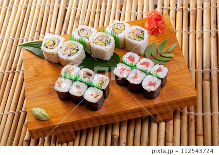 Japanese sushi Roll made of Smoked fish Japanese sushi Roll made of Smoked fish 112543724