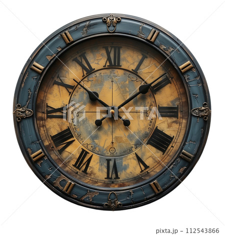 old vintage wall clock isolated 112543866