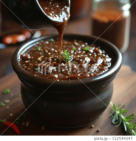hot chili sauce close up 112544347