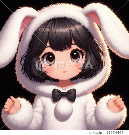 うさぎの着ぐるみを着た女の子シリーズ 112544484