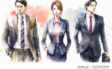 コーポレート・ガバナンス：会社の社員が自信を持って前を見据えて歩いていることで表現
