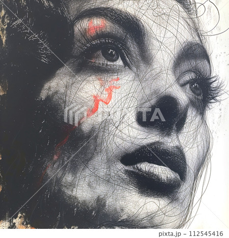 portrait of a stylish girl pop art illustration portrait of a stylish girl pop art illustration 112545416