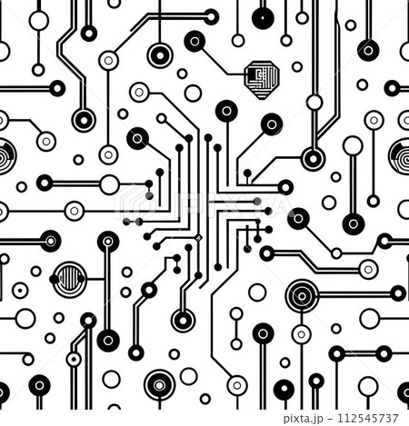 Tech Tilework: A Repeating Pattern of Simplified Circuit Diagrams 112545737