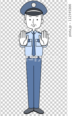 ストップ　警備員（シニア男性）のイラスト 112545866