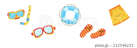 Tropical Hawaii Summer Vacation Element and Object Vector Set 112546225