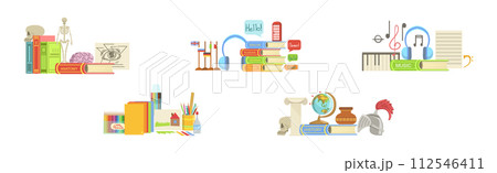 School Subject and Science Education Supply Composition Vector Set 112546411