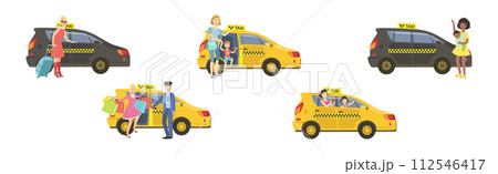 People Character at Taxi Car Use Urban Transport Vector Set People Character at Taxi Car Use Urban Transport Vector Set 112546417