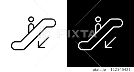 シンプルなエスカレーターのベクターアイコン 112546421