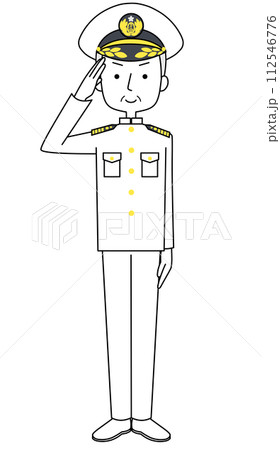 敬礼 海上自衛隊 幹部(夏制服)のイラスト 敬礼 海上自衛隊 幹部(夏制服)のイラスト 112546776
