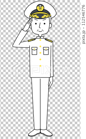 敬礼 海上自衛隊 幹部(夏制服)のイラスト 敬礼 海上自衛隊 幹部(夏制服)のイラスト 112546776