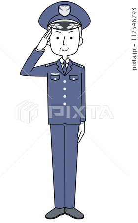 敬礼　航空自衛隊　幹部（冬制服）のイラスト 112546793