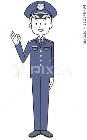 オッケーサイン　航空自衛隊　幹部（冬制服）のイラスト 112546794