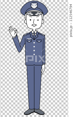オッケーサイン　航空自衛隊　幹部（冬制服）のイラスト 112546794