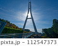 森に架かる白い吊り橋 112547373