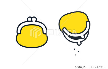 財布のシンプルなベクターアイコンイラストセット素材 112547950