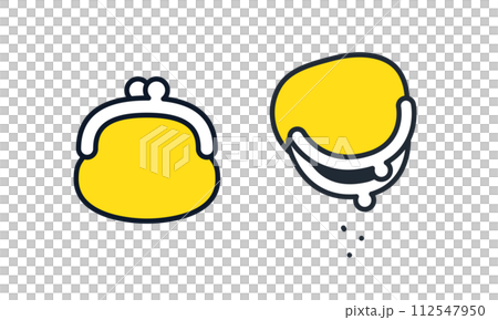 財布のシンプルなベクターアイコンイラストセット素材 112547950