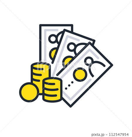 お金のシンプルなベクターアイコンイラスト素材 お金のシンプルなベクターアイコンイラスト素材 112547954