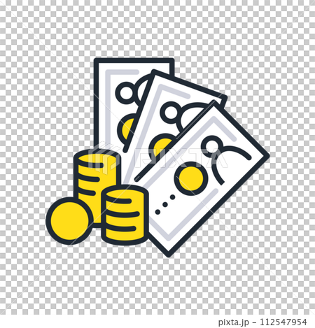 お金のシンプルなベクターアイコンイラスト素材 お金のシンプルなベクターアイコンイラスト素材 112547954
