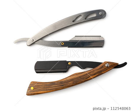 Sharp shaving blade isolated on white background 112548063