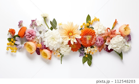 Arranging colorful flowers in a beautifully spread presentation.AI Generated Arranging colorful flowers in a beautifully spread presentation.AI Generated 112548203