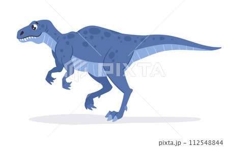 Tyrannosaurus rex predator. Jurassic T-Rex dinosaur, meat-eating tyrannosaurus dino, ancient reptile flat vector illustration. Giant carnivorous dinosaur on white Tyrannosaurus rex predator. Jurassic T-Rex dinosaur, meat-eating tyrannosaurus dino, ancient reptile flat vector illustration. Giant carnivorous dinosaur on white 112548844