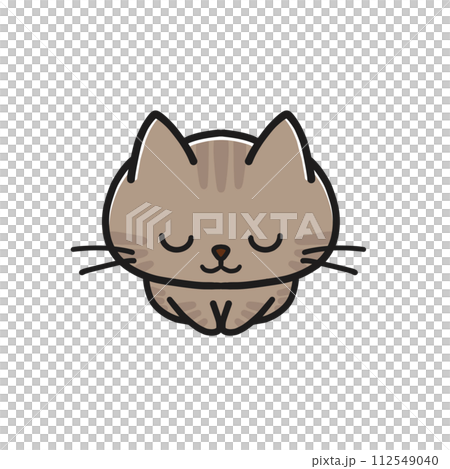 一隻坐著鞠躬的虎斑貓 112549040