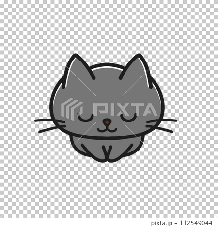 座ってお辞儀をする黒猫 座ってお辞儀をする黒猫 112549044