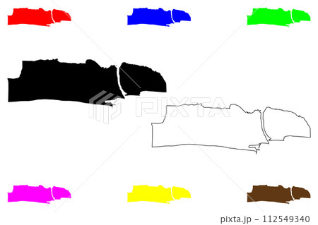 Cotonou city (Republic of Benin) map vector...のイラスト素材 [112549340] - PIXTA