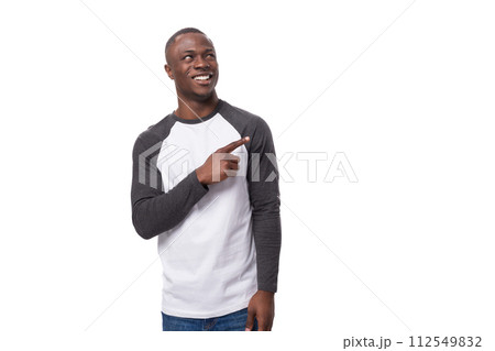 young charming charismatic businessman american man tells interesting news 112549832