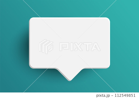 White rectangle speech bubble on green background 112549851