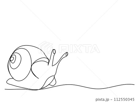 Snail. One line drawing animation with alpha channel. Snail. One line drawing animation with alpha channel. 112550345