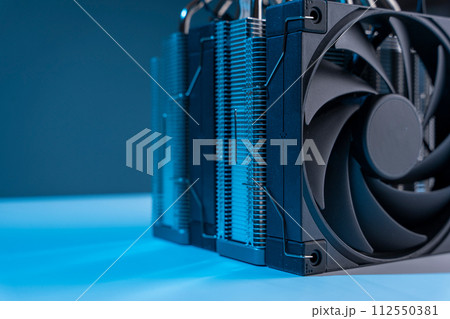 Computer fan. modern powerful cooler for cooling the CPU 112550381