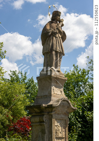 Historical statue of Jan Nepomucky, Dobromilov, Czechia 112550623