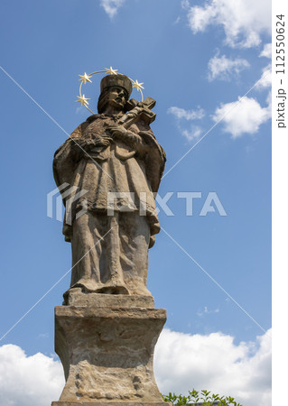 Historical statue of Jan Nepomucky, Dobromilov, Czechia Historical statue of Jan Nepomucky, Dobromilov, Czechia 112550624