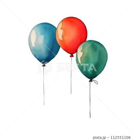 Flying Balloons in Blue Sky 112551106