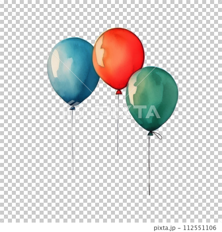 Flying Balloons in Blue Sky 112551106