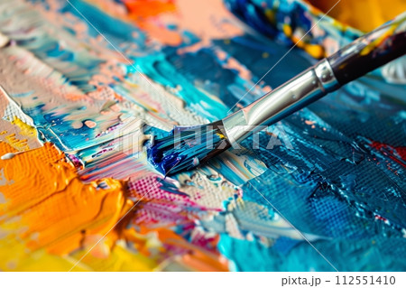 AI-generated content. Vivid oil paint brushstrokes on canvas 112551410